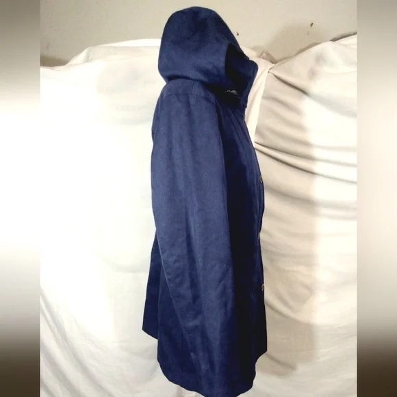 Kristen Blake Winter Jacket Blue Hooded, ZipUp Snaps, Pockets, Insulated Lined,M - Picture 4 of 16